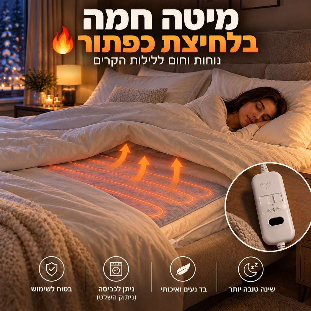 סדין מחמם מיטה בלחיצת כפתור